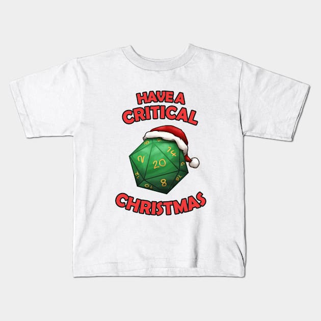 Have a Critical Christmas D20 Kids T-Shirt by Takeda_Art